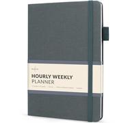 Skyline Planificateur hebdomadaire horaire - Agenda non daté et carnet de rendez-vous quotidien - Carnet de notes bloquant le temps pour entrepreneurs d'affaires, A5 (bleu spatial)