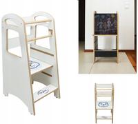 Skyline Tour debout et d'apprentissage Bébé à partir de 1 an Montessori Learning Tower Tabouret pour enfants Kitchen Helper Chaises hautes pour enfants Réglable en hauteur avec tableau noir