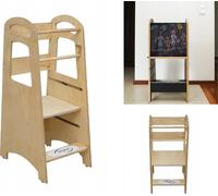 Skyline Tour debout et d'apprentissage Bébé à partir de 1 an Montessori Learning Tower Tabouret pour enfants Kitchen Helper Chaises hautes pour enfants Réglable en hauteur avec tableau noir