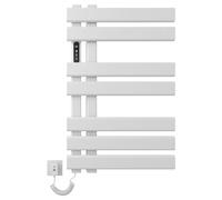 SKYLYZH Radiateur Sèche-Serviettes Électrique Basse Consommation Smart Towel Blanc 235 W, 450x720mm Towel Warmer, Affichage LED, Commande Tactile, Minuterie, 3 Modes de Fonctionnement-White Left