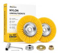 Skymico Lot de 2 brosses coniques - Ouverture de 25,4 mm - Poils en nylon - Brosse douce pour débroussailleuse - Débroussailleuse contre les mauvaises herbes, la mousse, les impuretés (15,2 cm + 20,3