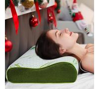 Skyome - Oreiller en mousse à mémoire de forme en bambou de 60 x 40 cm - Oreillers de cou pour les douleurs cervicales - Oreiller orthopédique ergonomique avec housse lavable de luxe