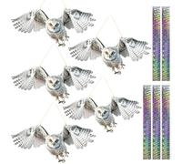 Skystuff Effaroucheur Oiseaux Exterieur, 5 Pièces Anti Pigeons pour Balcon, Carton Plat Faux Hibou Anti Epouvantail Repulsif Oiseaux Exterieur, Oiseau Hibou Effaroucheur Pigeons, Corbeau Anti-Pigeon
