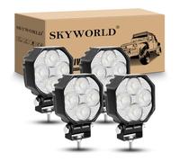SKYWORLD 4 Pcs Mini Phare de Travail Led 12V 24V, 7 cm 2.8 pouces 16W