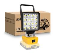 SKYWORLD Projecteur LED Rechargeable pour Dewalt Batterie 18V, 48W 4800LM | Portable Phare de Travail, Lampe de travail Led Sans fil pour Travaux Chantier Garage Camping Pêche Urgence, Sans Batterie