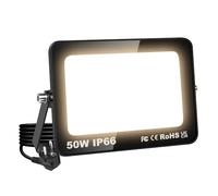 SKYWORLD Projecteurs Extérieur avec prise, 50W 5000LM 3000K Blanc Neutre | IP66 Étanche Éclairage de Sécurité, Applique Murale Extérieure, Spot Led Lampe pour Jardin Patio Garage Terrasse Chantier
