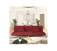 vidaXL Canapé-lit à 2 places avec deux oreillers rouge bordeaux tissu