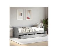 vidaXL Lit de jour avec tiroirs sans matelas sonoma gris 75x190 cm