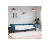 vidaXL Lit de jour avec matelas bleu 80x200 cm velours