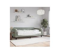 vidaXL Lit de jour avec matelas gris clair 90x190 cm velours