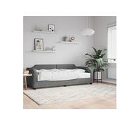Slaapbank met matras 90x200 cm stof donkergrijs3197617