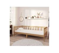 Slaapbank met matras massief grenenhout honingbruin 90x200 cm3083627