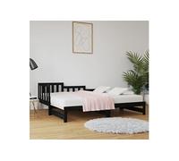 Slaapbank uitschuifbaar 2x(80x200) cm massief grenenhout zwart820740