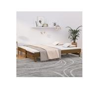 Slaapbank uitschuifbaar grenenhout honingbruin 2x(100x200) cm823377