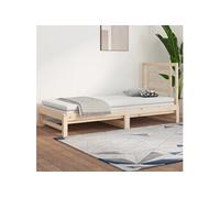 Slaapbank uitschuifbaar massief grenenhout 2x(90x190) cm3108612