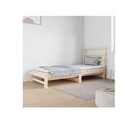 Slaapbank uitschuifbaar massief grenenhout 2x(90x190) cm3124747