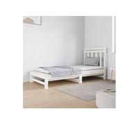 Slaapbank uitschuifbaar massief grenenhout wit 2x(90x190) cm3124758