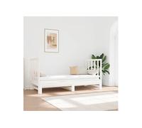 Slaapbank uitschuifbaar massief grenenhout wit 2x(90x190) cm3124768