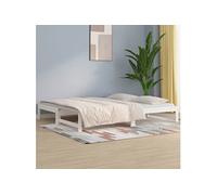 Slaapbank uitschuifbaar massief grenenhout wit 2x(90x190) cm820438