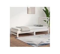 Slaapbank uitschuifbaar massief grenenhout wit 2x(90x200) cm3108603