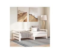 Slaapbank uitschuifbaar massief grenenhout wit 2x(90x200) cm806951