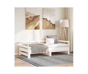 Slaapbank uitschuifbaar massief grenenhout wit 2x(90x200) cm806951