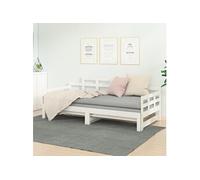 Slaapbank uitschuifbaar massief grenenhout wit 2x(90x200) cm820343