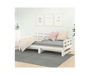 Slaapbank uitschuifbaar massief grenenhout wit 2x(90x200) cm820343