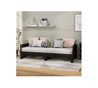 Slaapbank uitschuifbaar massief grenenhout zwart 2x(90x200) cm820256