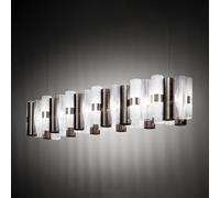 SLAMP lampe à suspension LA LOLLO LINEAR XL (Pewter / White - Cristalflex® / Lentiflex® / Pewterflex® brossé)
