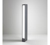 Slat Borne Lumineuse à LED Extérieur, Aluminium Moulé sous Pression Gris Foncé, Diffuseur Polycarbonate, 14W, 3000K, Indice IP54, Hauteur 60.5 cm