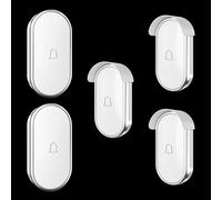 SLDAGe Sonnette sans Fil extérieure étanche,2 récepteurs et 3 émetteurs,Sonnette sans-Fil Longue portée Set sans Fil,portée 300m/1000ft,60 mélodies,Sonnette de Porte d'entrée pour Maison,White Silver