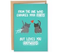 Sleazy Greetings Jolie carte d'anniversaire pour lui et elle | Carte d'anniversaire amusante pour femme, mari | Endures You Farts