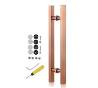 Sleek Stainless Steel Push Pull Door Handles with Fittings,Modern Barn Door Handle, Interior Exterior Sliding Glass Gate Hardware for Back to Back Door(Rose Gold,Length 80cm(31.5inch))