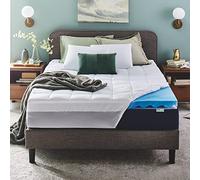 Sleep Innovations Surmatelas Double Couche en Mousse à mémoire de Forme de 10,2 cm, lit Simple, Soutien Ultra Doux, Mousse à mémoire de Forme en Gel rafraîchissant de 7,6 cm Plus Housse d'oreiller