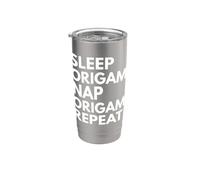 Sleep Nap Origami Repeat Lover Gobelet isotherme en acier inoxydable double paroi