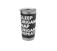 Sleep Nap Origami Repeat Lover Gobelet isotherme en acier inoxydable double paroi