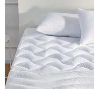SLEEP ZONE Surmatelas rafraîchissant pour Grand lit, Housse de Matelas zonée de qualité supérieure, protège-Matelas rembourré, Respirant, Lavable, Poche Profonde de 20,3 à 53,3 cm (Blanc, Grand lit)