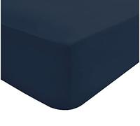 Sleepdown Drap-Housse en Polycoton Facile d'entretien, Infroissable, Super Doux, avec Poches très Profondes de 25 cm, pour lit Simple - Bleu Marine, 5056242764793