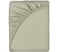 Sleepdown Drap Housse Ivoire 68 Fils Parure de lit, Polycoton, Double