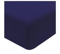Sleepdown Housse en Jersey mélangé Bleu Marine Chaud Confortable Facile d'entretien Drap de lit uni - King (150 cm x 200 cm), Polycoton