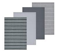 Sleepdown Lot de 4 torchons de Cuisine 100% Coton Demi-Panama Super absorbants de qualité hôtelière Gris 46 x 65 cm