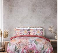 Sleepdown Parure de lit 100% Pur Coton avec Housse de Couette et taies d'oreiller Motif Floral Multicolore 220 x 260 cm