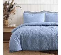 Sleepdown Parure de lit 100% Pur Coton uni avec Housse de Couette et taie d'oreiller - Doux et Facile d'entretien - Lit Simple (135 cm x 200 cm)