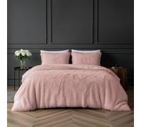 Sleepdown Parure de lit en Polaire de Luxe à Poils Longs Imitation Fourrure Rose pâle Super Douce Entretien Facile avec taies d'oreiller - King Size (220 x 230 cm)