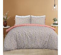 Sleepdown Parure de lit, Polycoton, Orange/Blanc, Super King