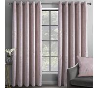 Sleepdown Rideaux occultants en Velours Effet marbre à Isolation Thermique à œillets pour Chambre à Coucher et Salon - 168 x 228 cm - Rose pâle - 2 Panneaux