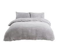 Sleepdown Teddy Parure de lit en Polaire pour lit Super King Size Gris
