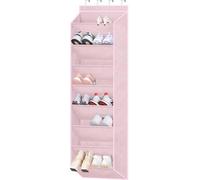 SLEEPING LAMB organiseur de chaussures à suspendre à la porte pour placard, chaussures de rangement pour enfants à suspendre à la porte avec grandes poches profondes, rose