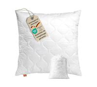 sleepling 190025 Komfort 100 Oreiller, Oeko-Tex, Lavable à 60 degrés, fabriqué en EU, Garantie de Remplissage, Garantie de Taille, 80 x 80 cm, Blanc
